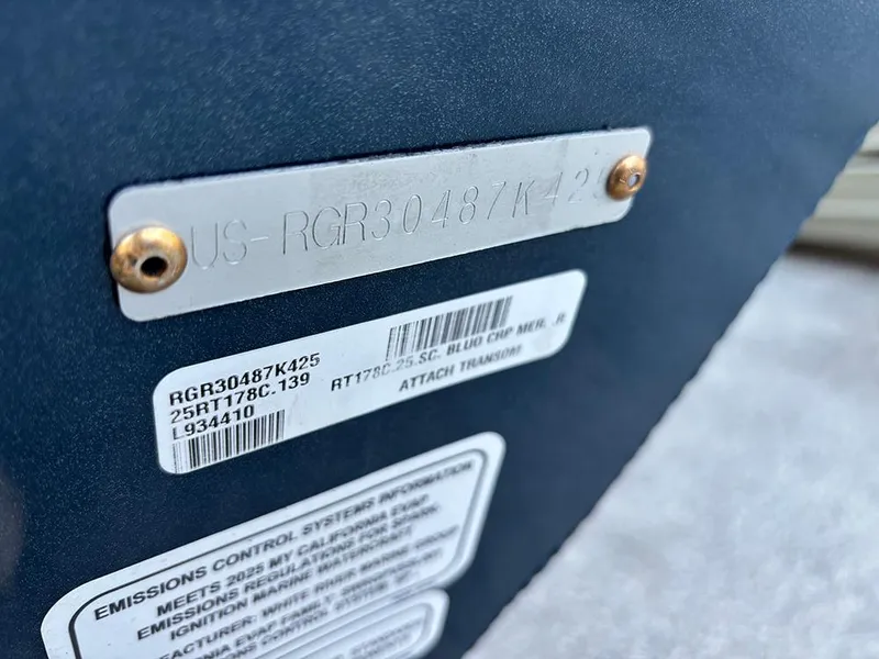 Slide: The Image of 2025 Ranger RT178C serial number and emissions control labels. - 30