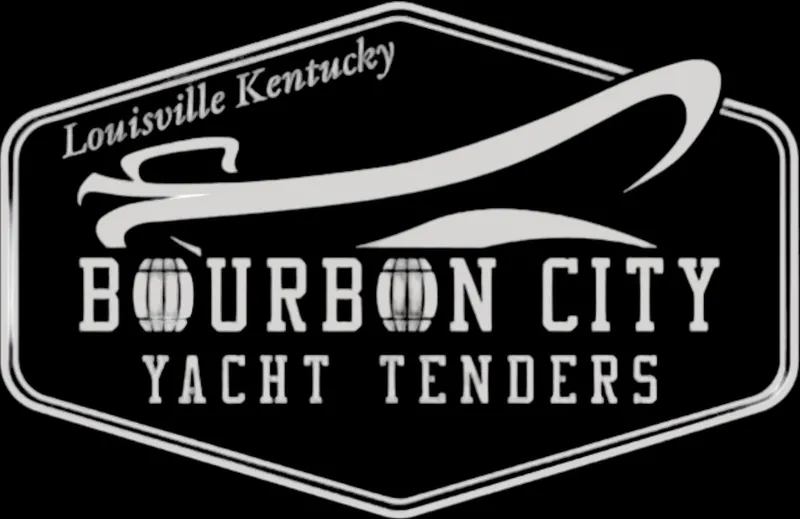 Slide: The Image of Logo for Bourbon City Yacht Tenders, Louisville, Kentucky, featuring a stylized boat design. - 23