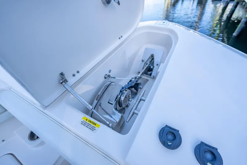 Slide: The Image of 2017 Grady-White Canyon 306 boat anchor compartment detail. - 29