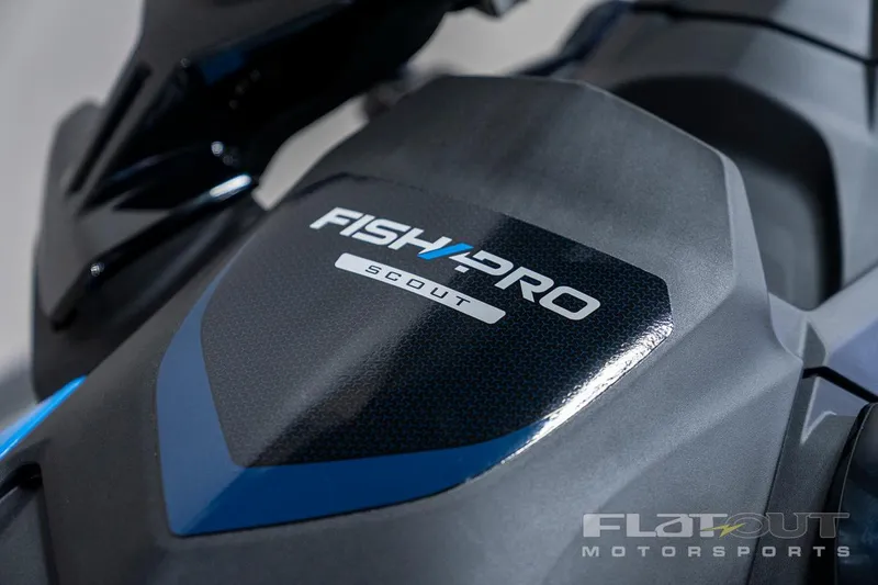 Slide: The Image of 2024 Sea-Doo Fish Pro 130 Scout, close-up of logo on sleek design. - 5