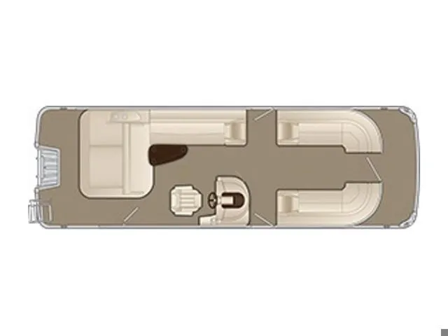 Slide: The Image of 2018 Bennington 25GSB boat layout, featuring spacious seating and helm area. - 18
