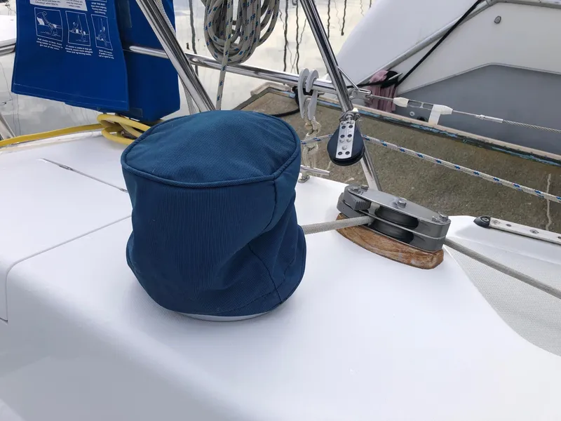 Slide: The Image of Blue cover on Catalina 42 MkII sailboat deck, 1996 model. - 29