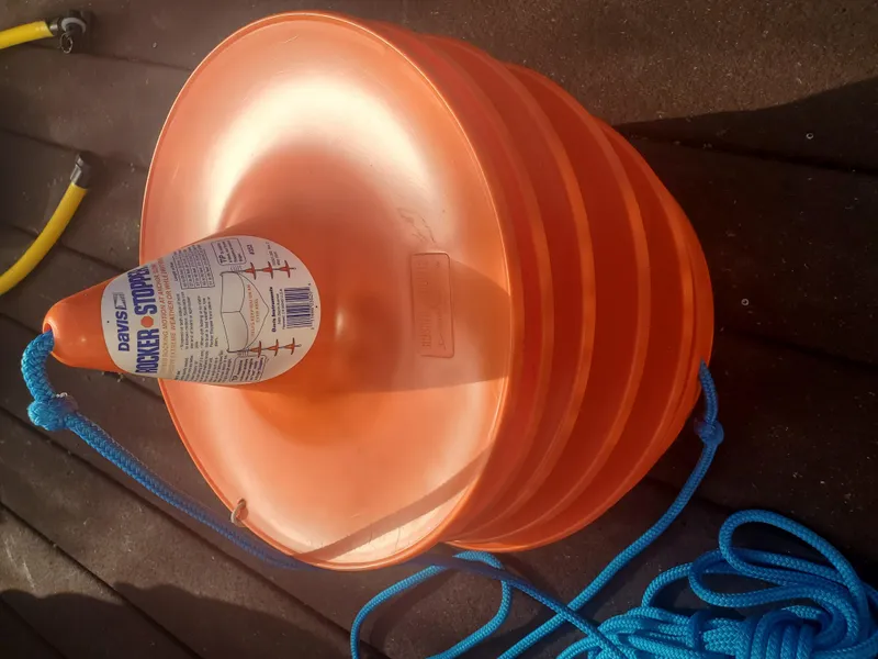 Slide: The Image of Orange collapsible funnel with blue rope, suitable for Catalina 42 MkII, 1996 model. - 33