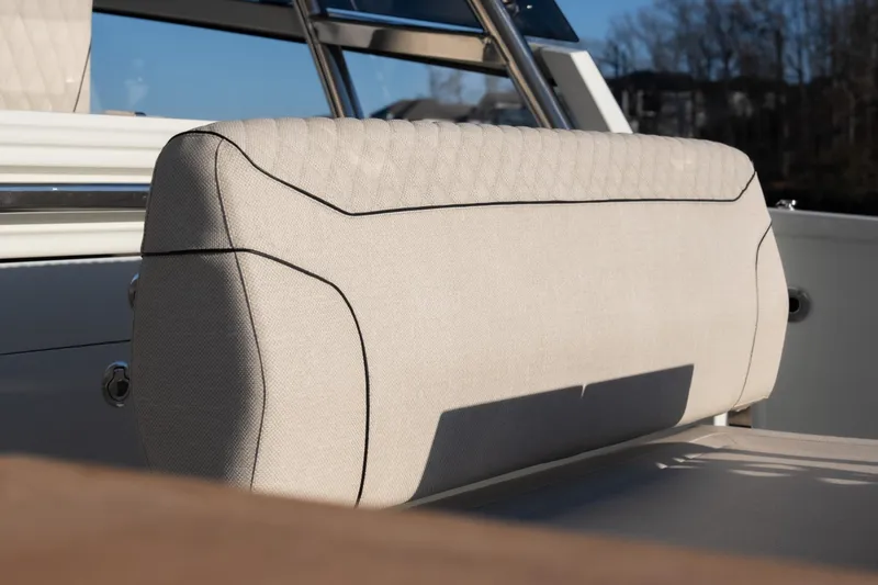 Slide: The Image of Close-up of 2025 Catamaran YOT 36 seat with sleek design and stitching. - 18