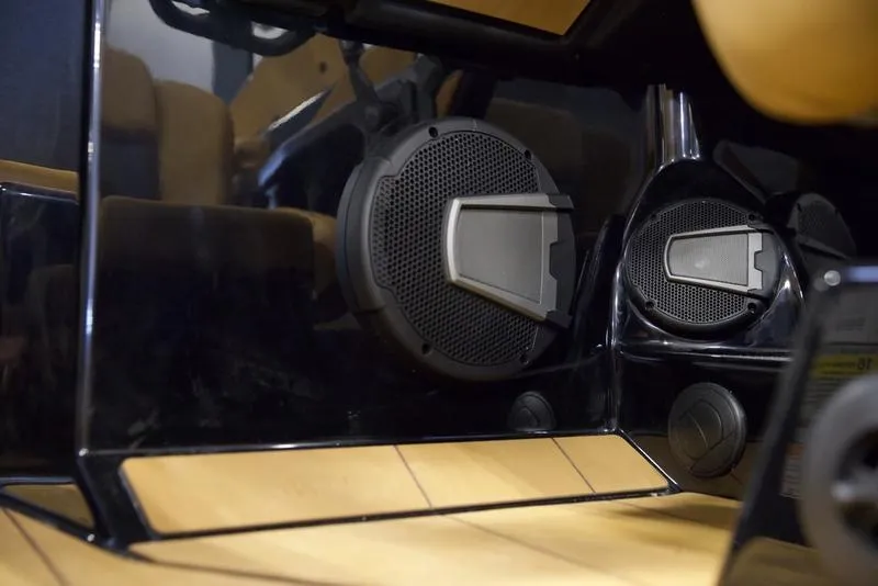 Slide: The Image of 2025 Axis T235 interior with premium audio speakers and sleek design. - 17