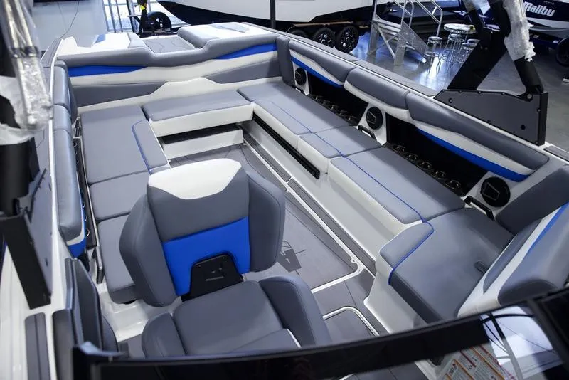 Slide: The Image of 2025 Axis A245 boat interior with modern seating and sleek design. - 18