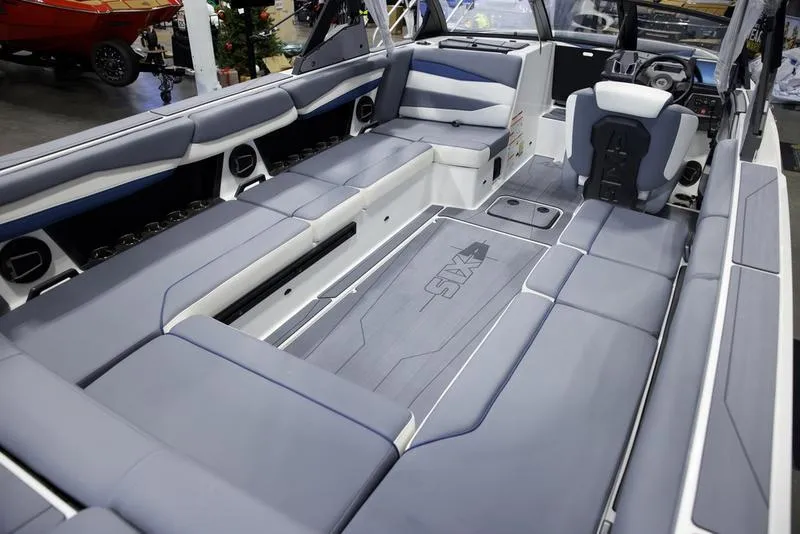 Slide: The Image of 2025 Axis A245 boat interior with spacious seating and modern design. - 16
