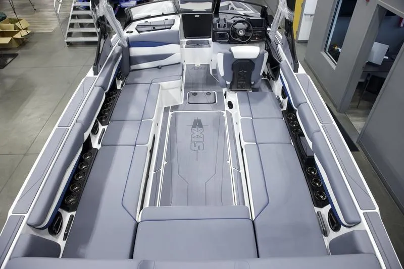 Slide: The Image of 2025 Axis A245 boat interior with spacious seating and modern design. - 9