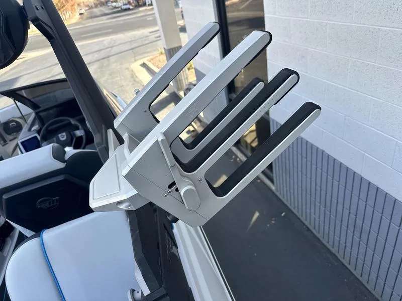 Slide: The Image of 2023 Malibu 23 LSV boat wakeboard rack close-up. - 19