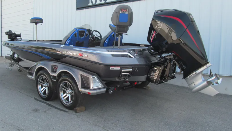 Slide: The Image of 2025 Ranger Z520R Cup-Equipped boat with powerful outboard motor and sleek design. - 3