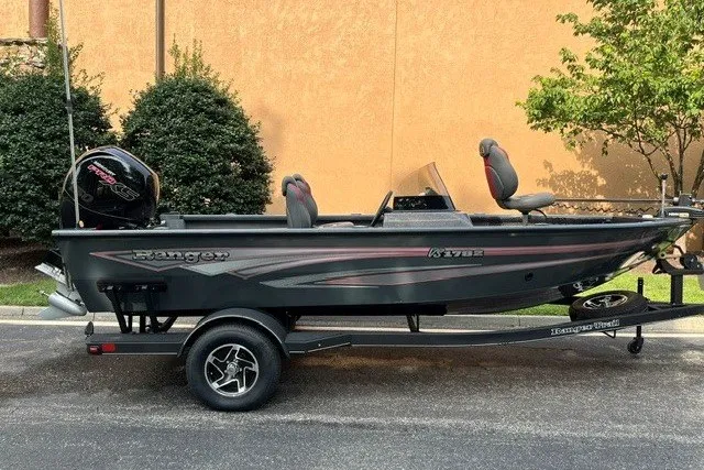 The Image of 2025 Ranger VS1782SC Angler boat on trailer, parked outdoors. - 0
