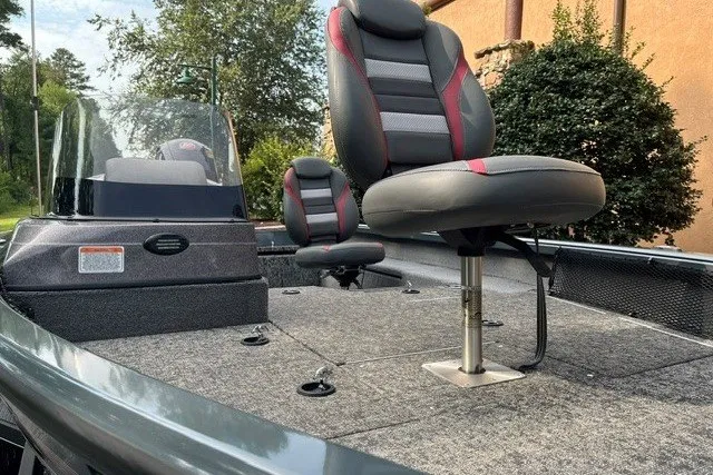 Slide: The Image of 2025 Ranger VS1782SC Angler boat with cushioned seats and spacious deck. - 6