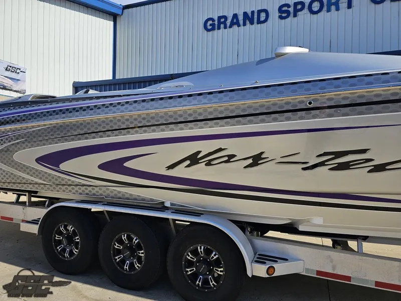 Slide: The Image of 2007 Nor-Tech 3900 Super-VEE boat on trailer at Grand Sport Center. - 7