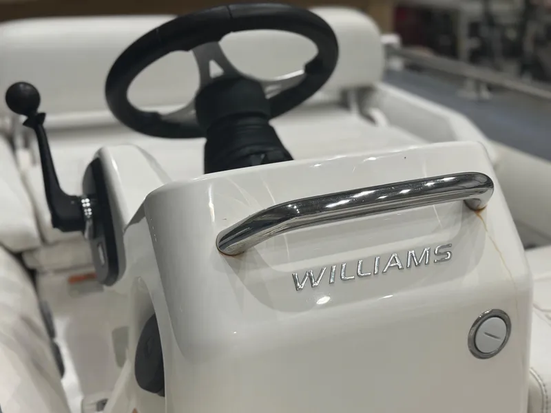 Slide: The Image of Williams Jet Tenders Sportjet 345, 2020 model, steering console close-up. - 19