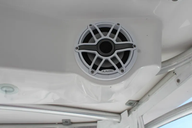Slide: The Image of JL Audio speaker on 2006 Pro-Line 32 Express boat ceiling. - 36