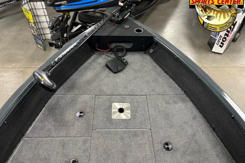Slide: The Image of 2025 Ranger VS1682SC Angler boat interior with Minn Kota trolling motor. - 6