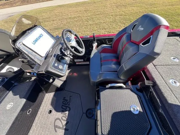 Slide: The Image of 2025 Ranger Z521R Cup-Equipped boat interior with advanced navigation system and comfortable seating. - 5