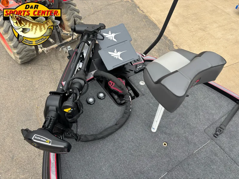 Slide: The Image of 2025 Triton 21XP boat deck with Minn Kota trolling motor and seating at D&R Sports Center. - 5
