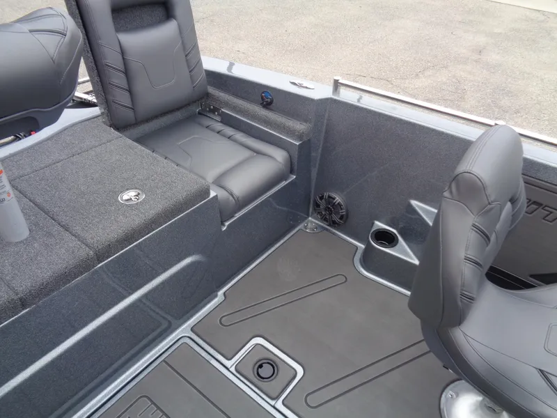 Slide: The Image of 2025 Nitro ZV19 Sport boat interior with sleek seating and modern design. - 13