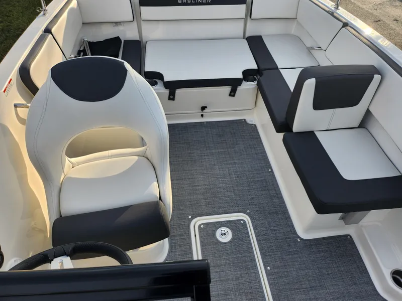 Slide: The Image of 2022 Bayliner VR4 Bowrider OB interior with stylish seating and modern design. - 19