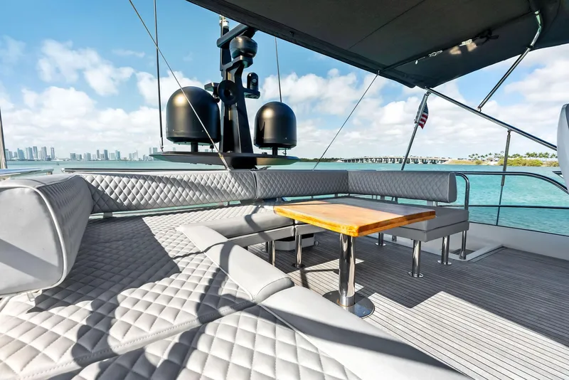 Slide: The Image of Luxurious 2017 Azimut 77S yacht deck with elegant seating and ocean view. - 2