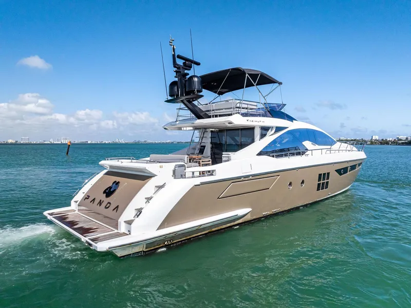 Slide: The Image of Azimut 77S 2017 yacht cruising on clear blue waters under a sunny sky. - 38