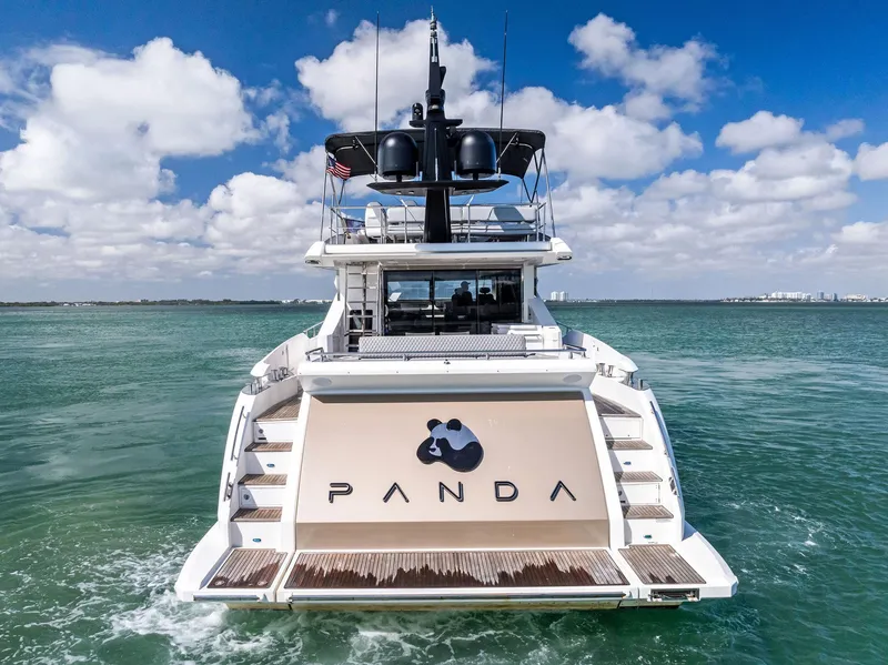 Slide: The Image of Azimut 77S 2017 yacht "Panda" on open water under a blue sky. - 44