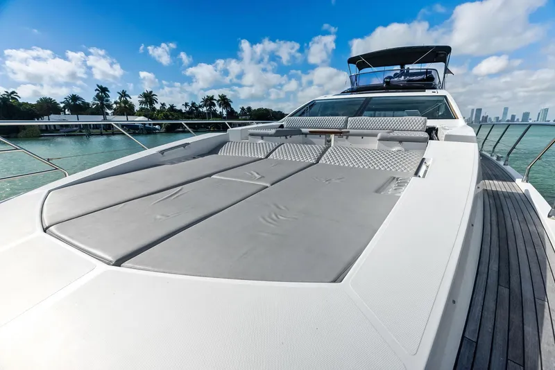 Slide: The Image of Azimut 77S 2017 yacht with spacious sun deck, cruising on a sunny day. - 5