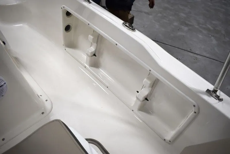Slide: The Image of Interior view of 2025 Key West 1720 CC boat, featuring storage compartments. - 30