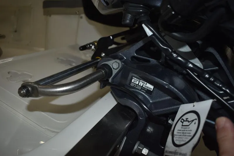 Slide: The Image of Close-up of 2025 Key West 1720 CC boat engine components. - 47