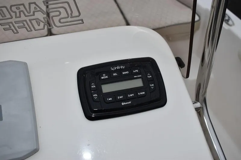 Slide: The Image of 2022 Carolina Skiff 19 LS boat dashboard with digital control panel. - 27