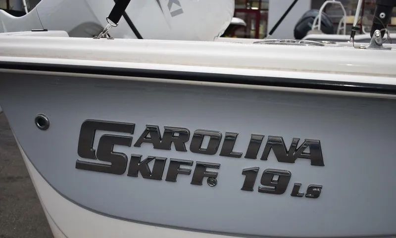 Slide: The Image of 2022 Carolina Skiff 19 LS boat logo on side panel. - 48