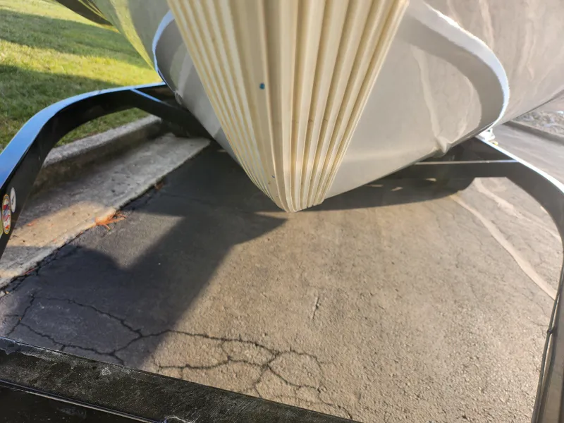 Slide: The Image of Close-up of 2013 Nitro 290 Sport boat hull on trailer. - 7