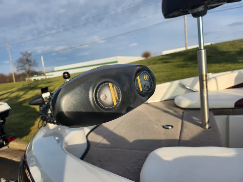 Slide: The Image of Close-up of 2013 Nitro 290 Sport boat interior with control panel. - 8