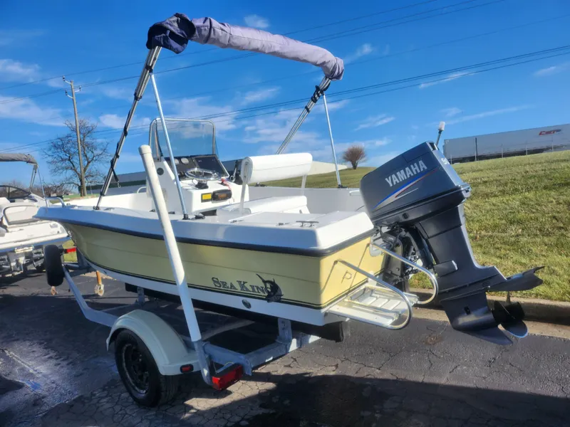 Slide: The Image of 2008 Sea King 180CC boat with Yamaha outboard motor on trailer. - 4