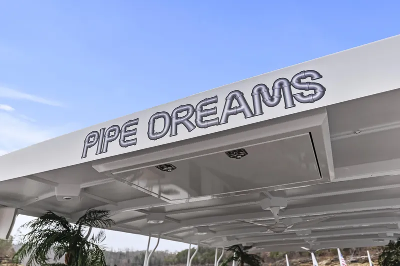 Slide: The Image of Houseboat roof with "Pipe Dreams" text, Sharpe 20 x 100, 2009 model. - 33