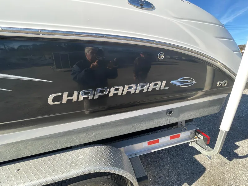 Slide: The Image of 2007 Chaparral 256 SSi boat on trailer, side view with logo. - 4