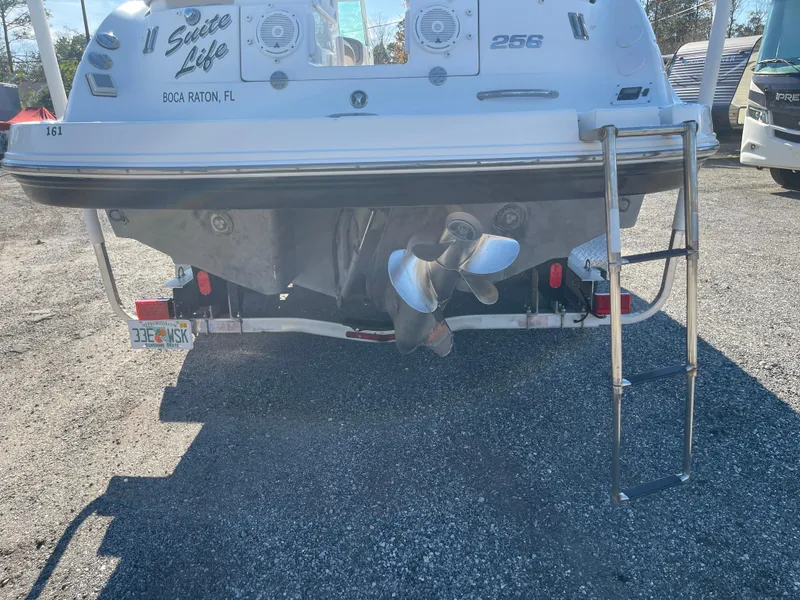 Slide: The Image of Rear view of 2007 Chaparral 256 SSi boat with ladder and propeller. - 9