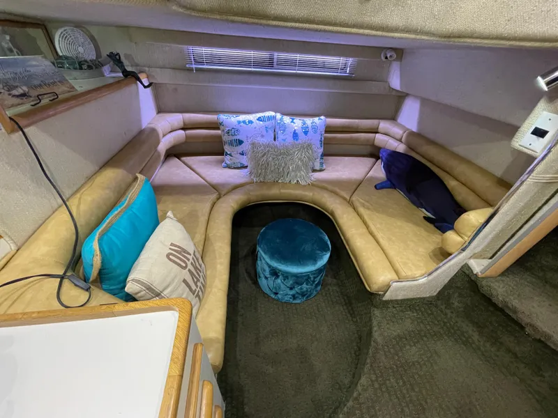 Slide: The Image of Interior of 1993 Sea Ray 370 Sundancer yacht kitchen with modern amenities. - 19