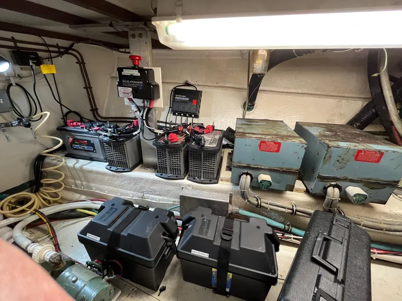 Slide: The Image of Electrical system in 1987 Hatteras 68 Cockpit Motor Yacht engine room. - 44