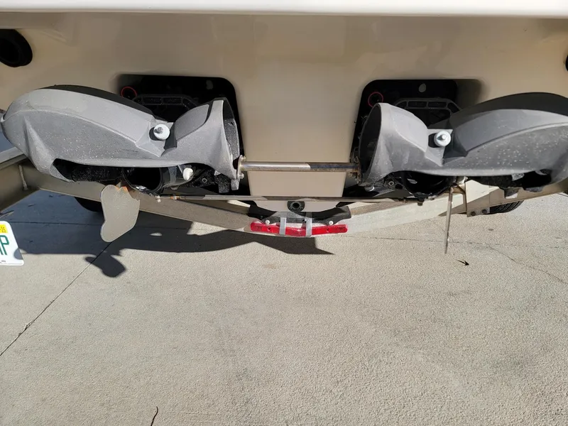 Slide: The Image of 2016 Chaparral Vortex 223 VRX boat jet drives on trailer. - 10