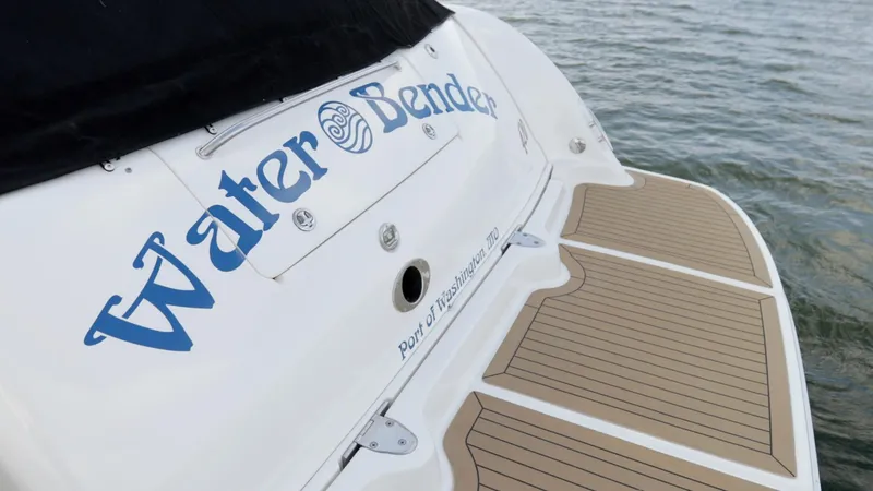 Slide: The Image of Sea Ray 420 Sundancer 2005 boat with "Water Bender" name on the stern. - 8