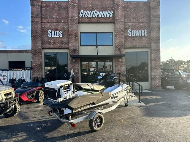 Slide: The Image of 2025 Kawasaki Jet Ski Ultra 160, sleek design, side view, white background. - 3