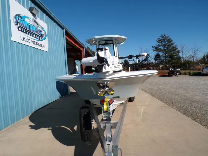 Slide: The Image of 2025 Tidewater 2700 CB boat on trailer at Lake Norman dealership. - 2
