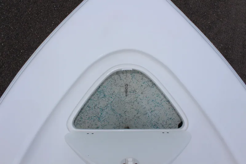 Slide: The Image of Front view of ALK2 Powerboats 17HS 2024, white deck with window. - 20