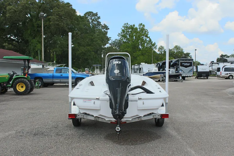 Slide: The Image of Rear view of a 2024 ALK2 Powerboats 17HS on a trailer. - 7