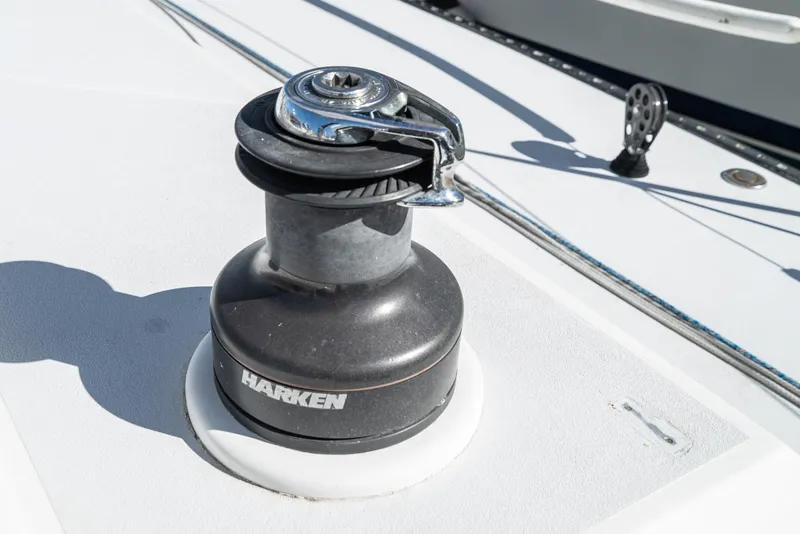 Slide: The Image of Harken winch on Tripp 47 sailboat deck, 1992 model. - 24