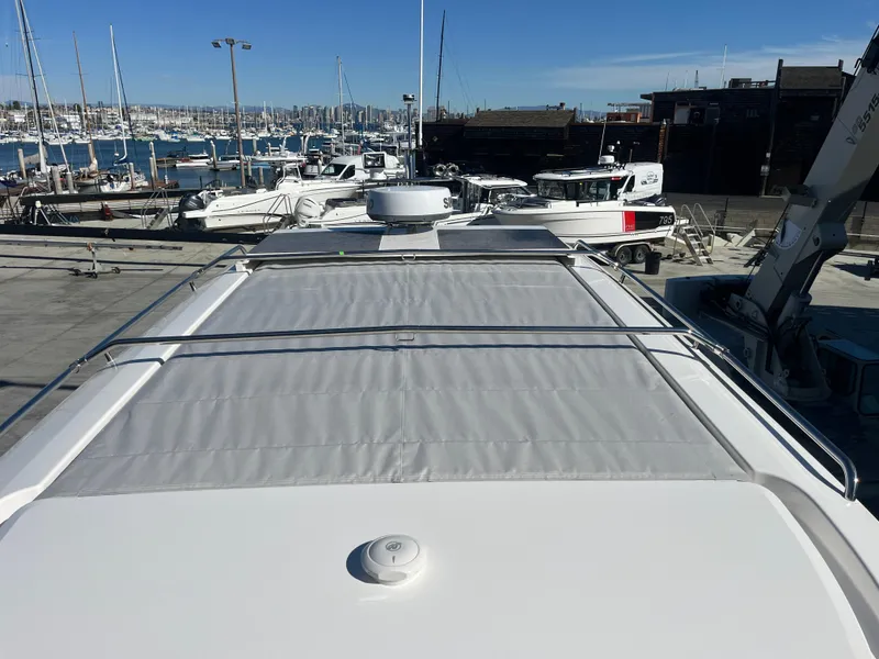 Slide: The Image of Nimbus W11 #46 yacht roof view at marina, 2025 model. - 20