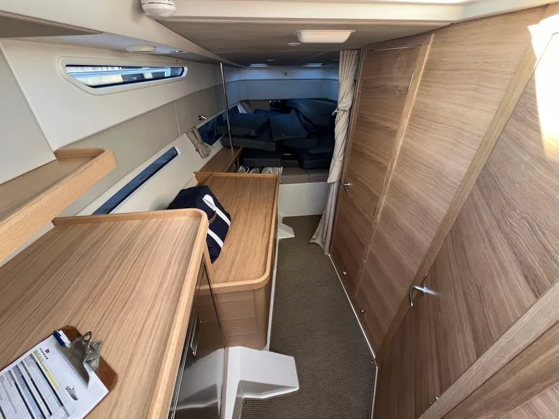 Slide: The Image of Interior of 2025 Nimbus W11 #46 yacht with modern wood finish. - 44