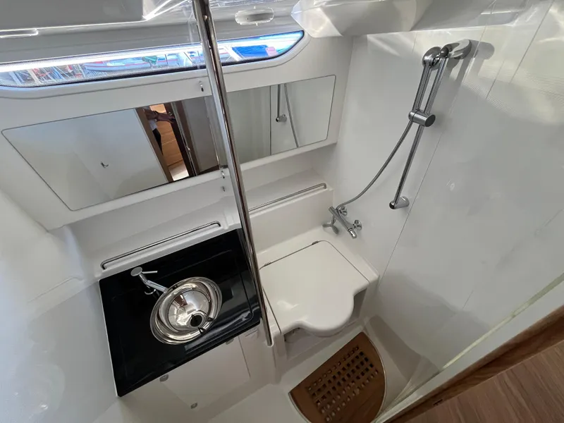 Slide: The Image of Modern bathroom in 2025 Nimbus W11 #46 yacht with shower and sink. - 46